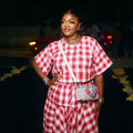 European and american cross-border women's fashion:  summer new collection - stylish round neck plaid cropped top and asymmetrical midi skirt set