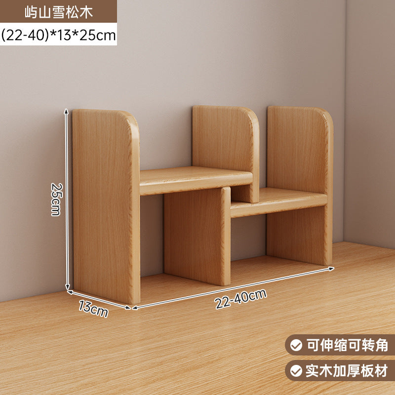 Solid wood core desktop bookshelf dormitory desktop storage office station storage simple corner multi-layer telescopic bookcase