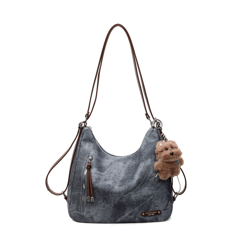 retro large capacity bag women's 2025 autumn/winter new casual shoulder bag crossbody bag fashionable versatile backpack