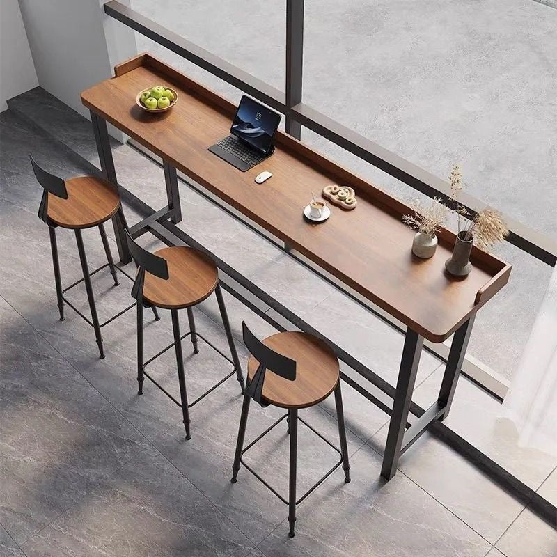 Solid wood bar table for home balcony casual small bar table high-leg table solid wood bar cabinetaccessible luxuryclassy long table