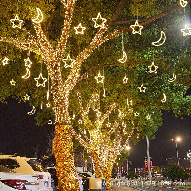 Star Hug Moon Pendant Flexible Light Belt Outdoor Waterproof Engineering Lighting Light Hanging Tree Christmas Day Snowflake Neon Belt