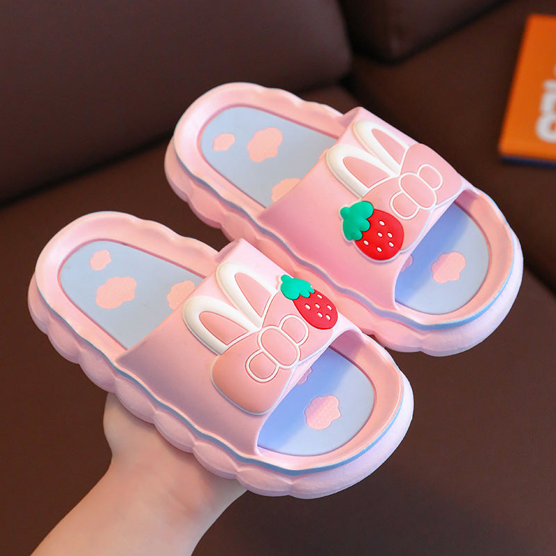 2023 new children's slippers - cute cartoon bowknot design for girls, anti-slip soft sole, wholesale family matching sandals