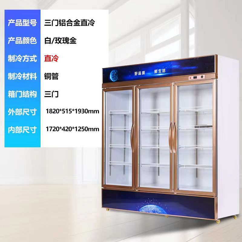 Beverage refrigerator display cabinet vertical fresh-keeping cabinet commercial large-capacity freezer single and double door commercial fresh-keeping