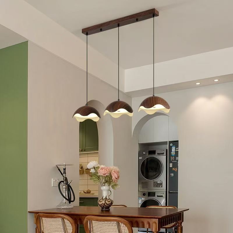 Used retro walnut grain tea room eggshell chandelier new creative dining room bar restaurant dining table chandelier
