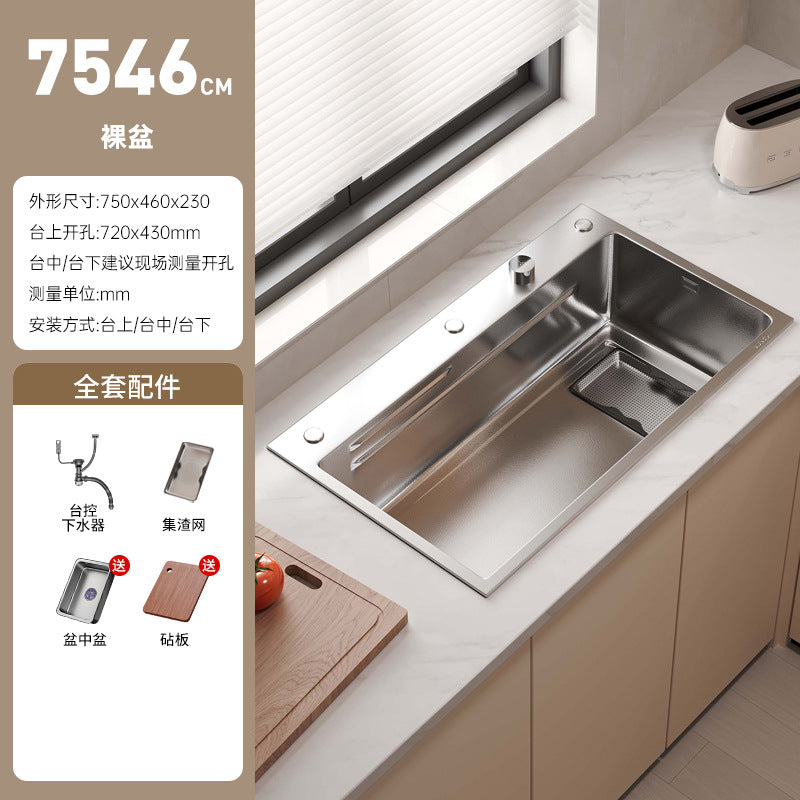 New arrival slag sink large single slot thickenedsus304 stainless steel for home kitchen sink wash basin hand wash dish sink