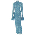 European and american style cross-border chic retro elegant women's bodycon mini dress - round neck, long sleeve, loose fit, comfortable trendy dress