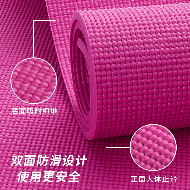 Foldable yoga mat pvc customizable oem factory professional fitness nap mat anti-slip thickened