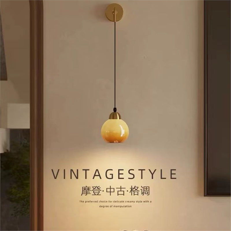 French medieval wall lamp wall lamp living room sofa tv background atmosphere bedside lamp bedroom classy corridor aisle