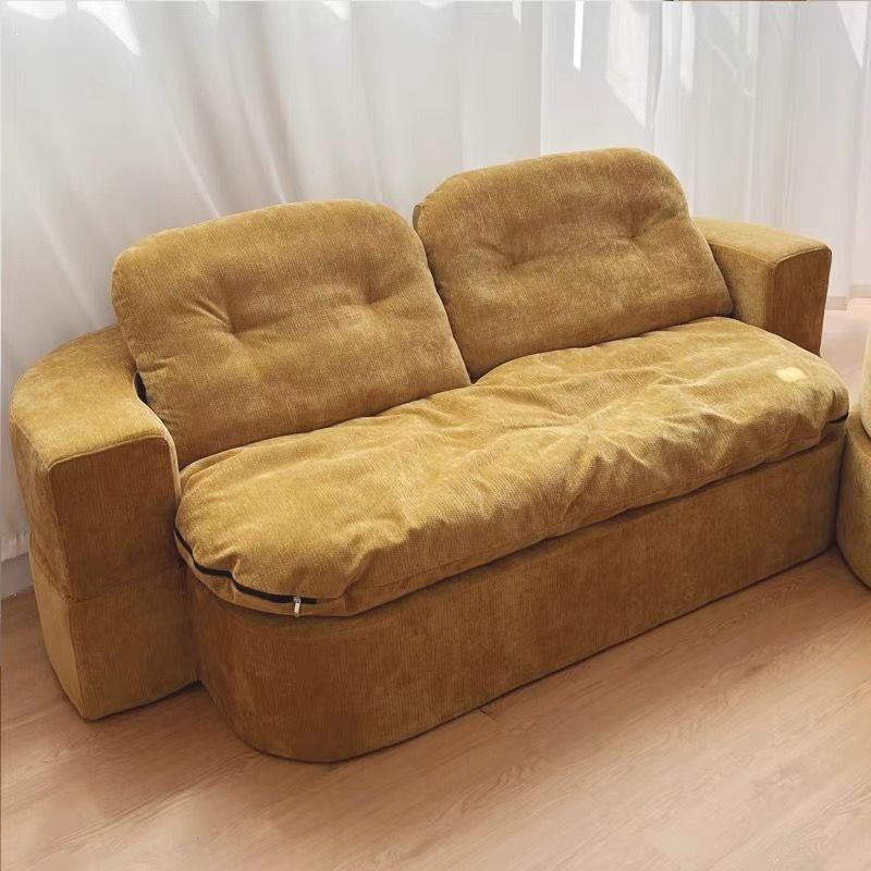 Vintage-inspired vacuum-sealed kangaroo sofa: creative, compact, and foldable for small living spaces - a lazy sofa bed for casual lounging