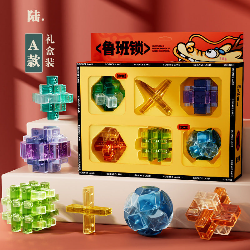 Kids educational science and education luban lock structure ball unlock ring rubik's cube intelligence primary school student kongming lock gift toy