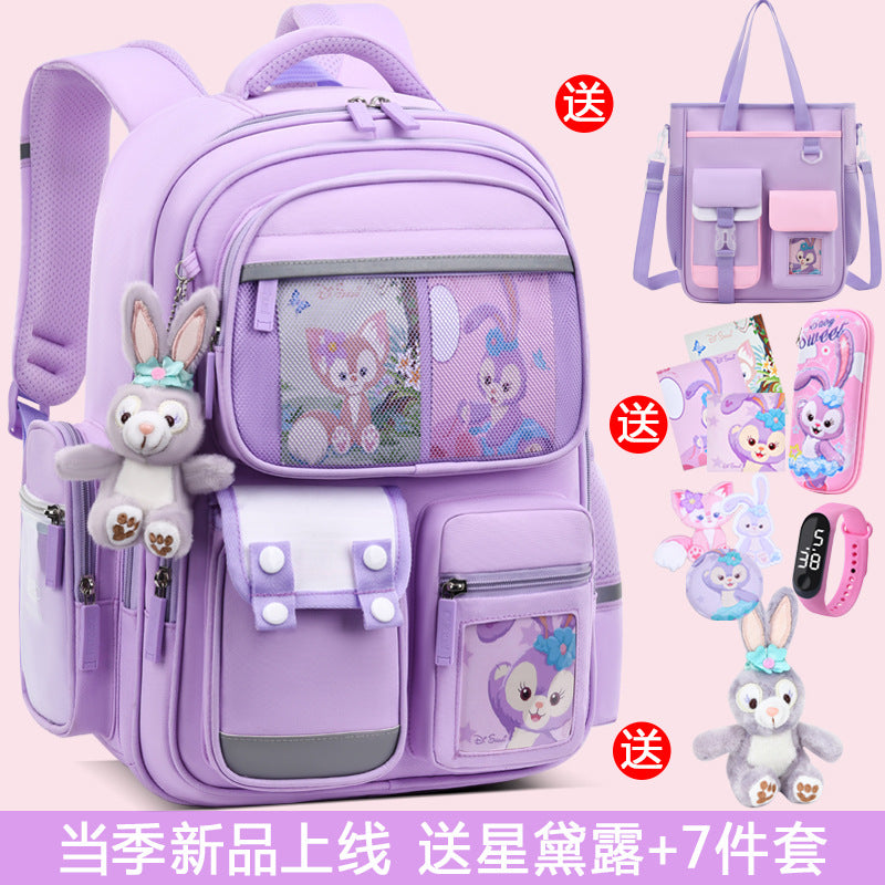 2026 new school backpack for girls, grades 1-6: lightweight, ergonomic, and spine-protecting backpack for elementary school students
