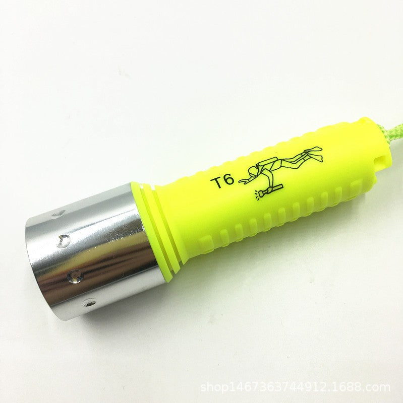 Gelin diving flashlight XML-T6 strong light flashlight, aluminum alloy LED flashlight professional magnetic control flashlight