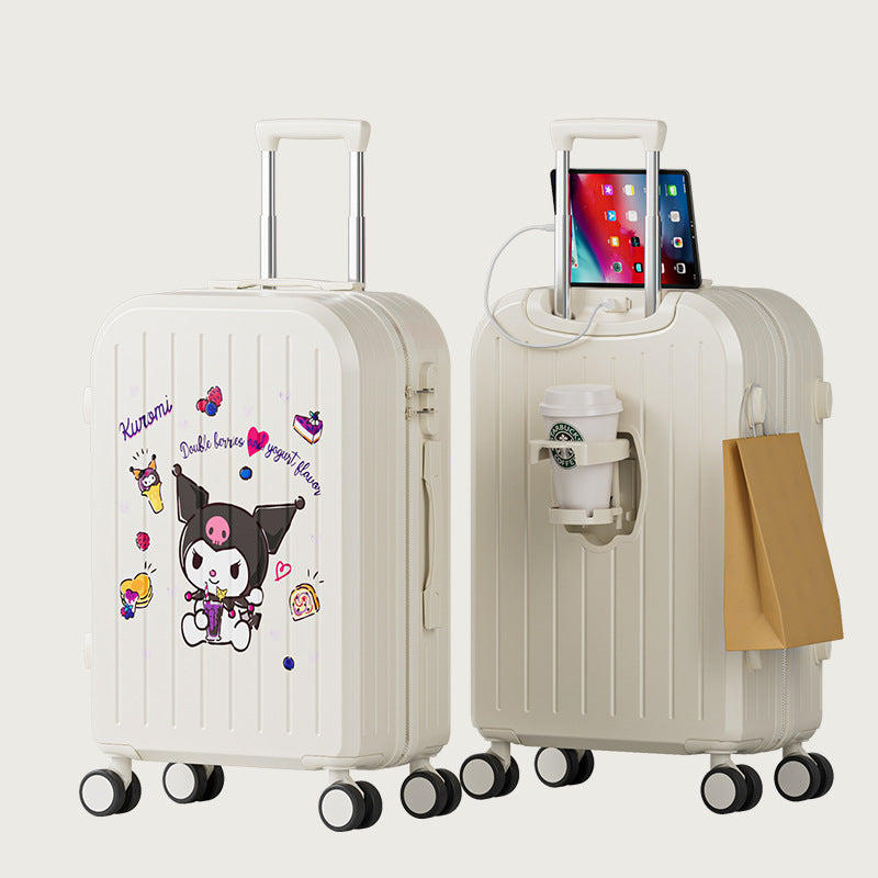 New cartoon pattern printed trolley case 20 inch boarding case multi-functional suitcase universal wheel lightweight password case