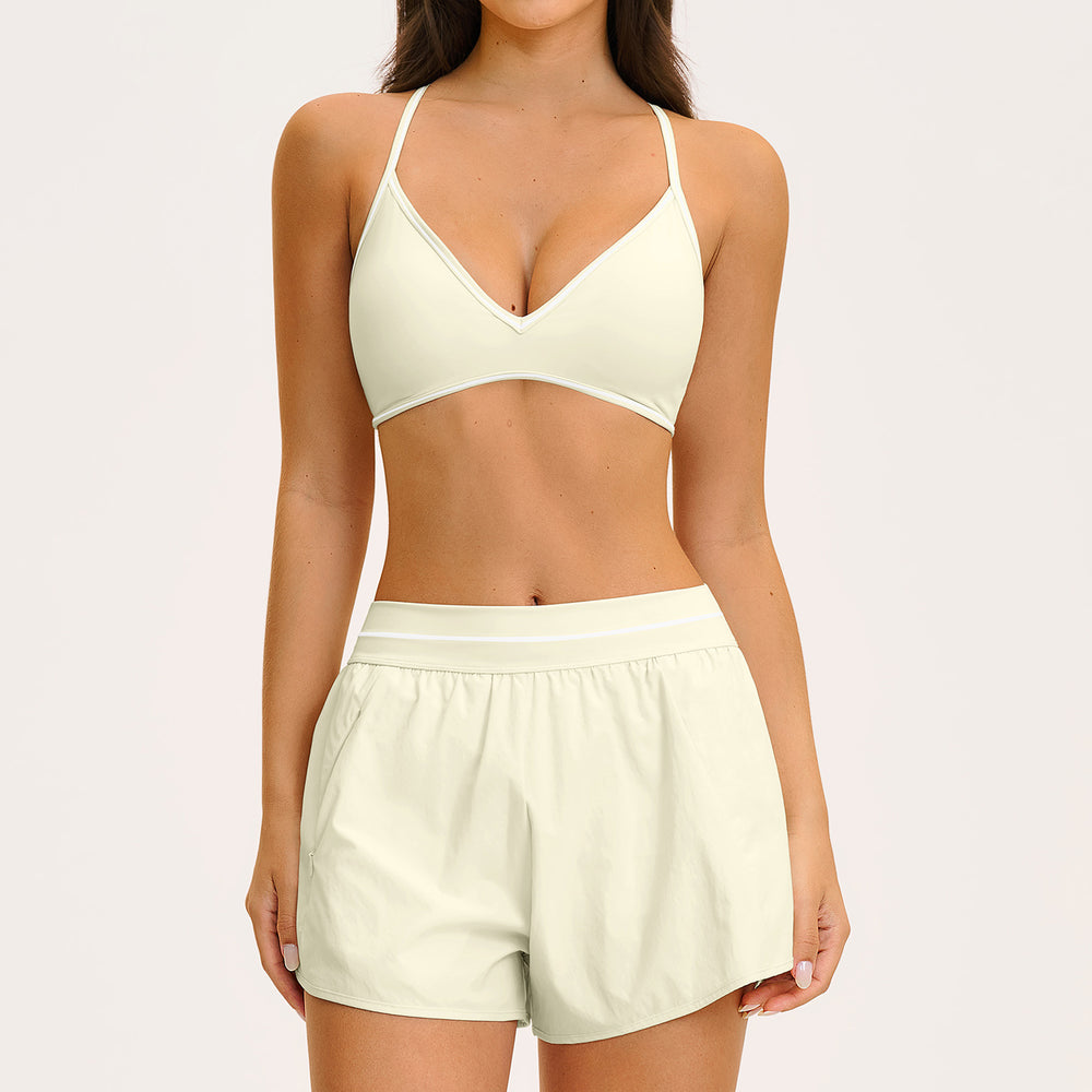 new yoga outfit: high-waisted peach lift, color block, push-up, and beautiful back design - activewear set 9615