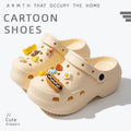 2025 new women's platform clogs: height-boosting, non-slip, odor-resistant, closed-toe sandals and slippers for summer outdoor wear