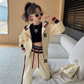 Girls' spring and autumn outfit set - new trendy style for girls, stylish spring jacket for older children, fashionable spring sportswear for kids