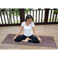 Pvc jute yoga mat factory - two-tone professional anti-slip, sweat-absorbent, wear-resistant linen wholesale - elegant purple yoga studio fitness