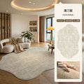 Irregular shaped rug for living room, wabi-sabi cream style, premium, wash-free, wipeable, thickened sofa bed bedroom carpet floor mat