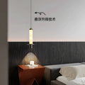 Bedroom bedside chandelier italian normcoreclassy sense ruiyun natural marble small chandelier adjustable entrance hanging wire lamp