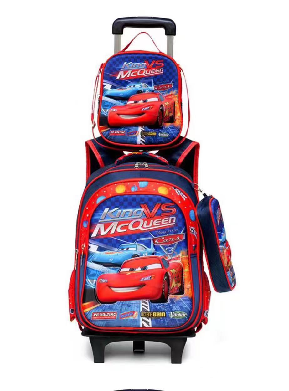 New  primary school students tie rod schoolbag 1-6 grades boys and girls backpack lunch bag cartoon children's bag