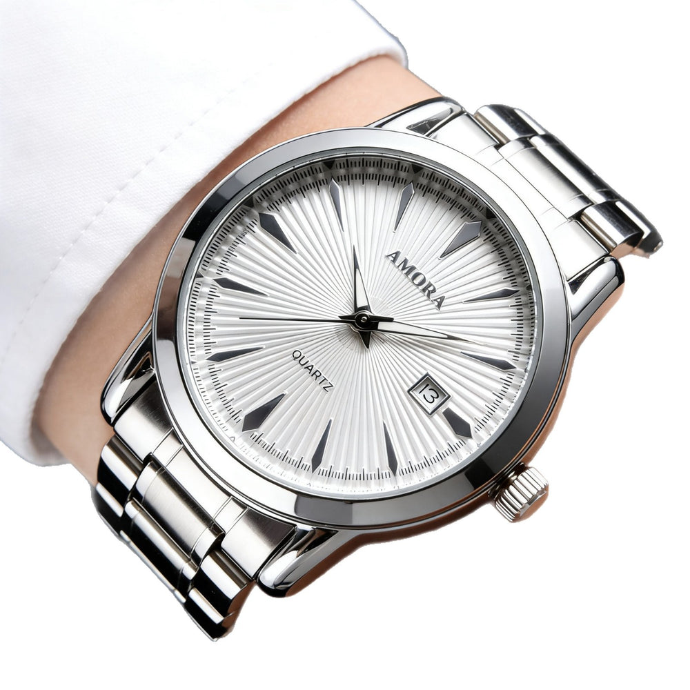 2026 new men's business waterproof watch, stainless steel band, quartz casual watch - cross-border exclusive, ready to ship
