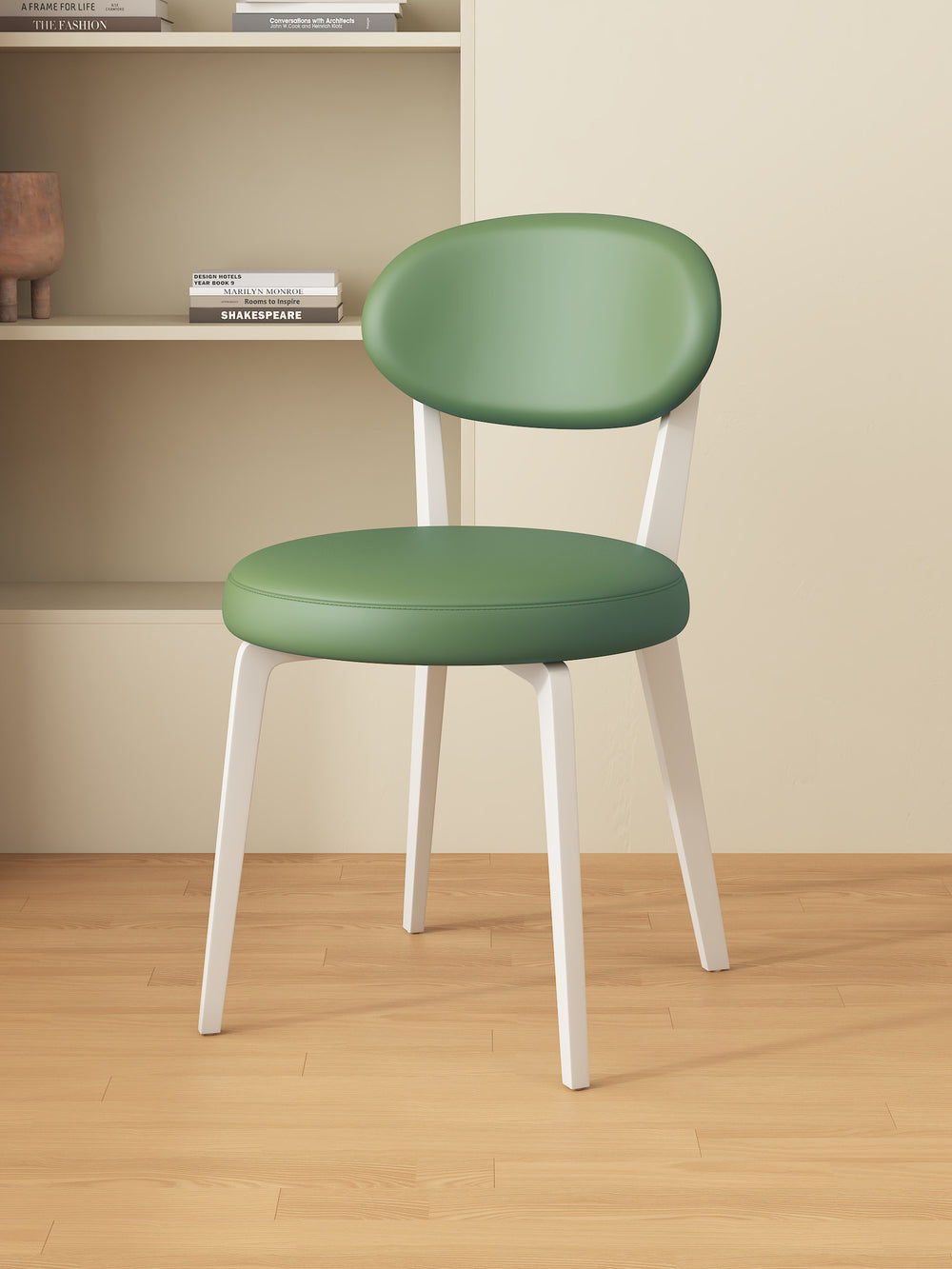 Italian cream style dining chair - premium light luxury designer chair for home - modern minimalist upholstered backrest dining table stool