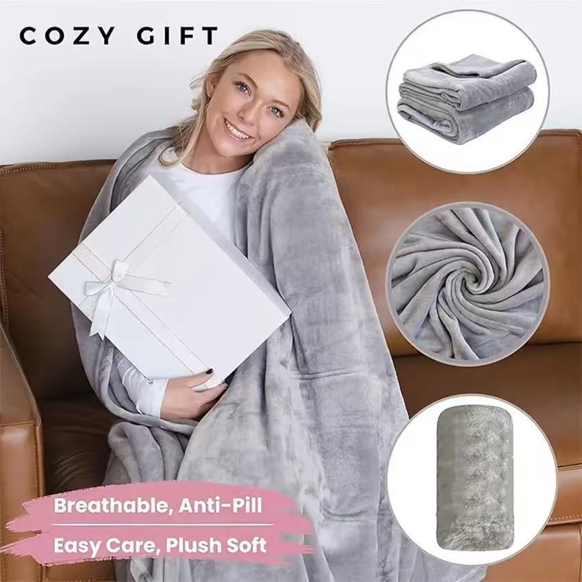 Flannel home wearable blanket - cozy, soft throw blanket for sofa, bed, adult gift, and outdoor cape