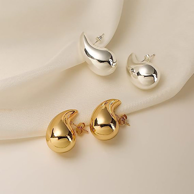 Amazon's new earrings fashioncasual water drop earrings eleganteasiest for match14k gold-plated glossy water drop earrings