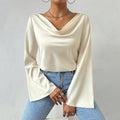 women's fashion: elegant and sophisticated t-shirt - spring/summer, chic, and high-end long sleeve top