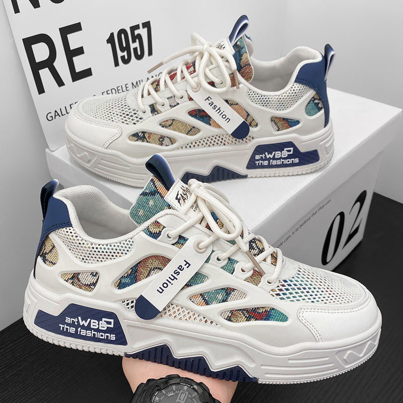 Men's shoes 2026 spring/summer new breathable trendy height-increasing sneakers student versatile casual sports white shoes for men