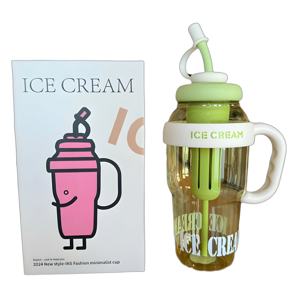Summer's hottest selling women's high-style insulated tumbler! large capacity, portable, with straw, plastic cup, cute belly design, and handle