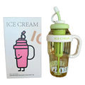 Summer's hottest selling women's high-style insulated tumbler! large capacity, portable, with straw, plastic cup, cute belly design, and handle