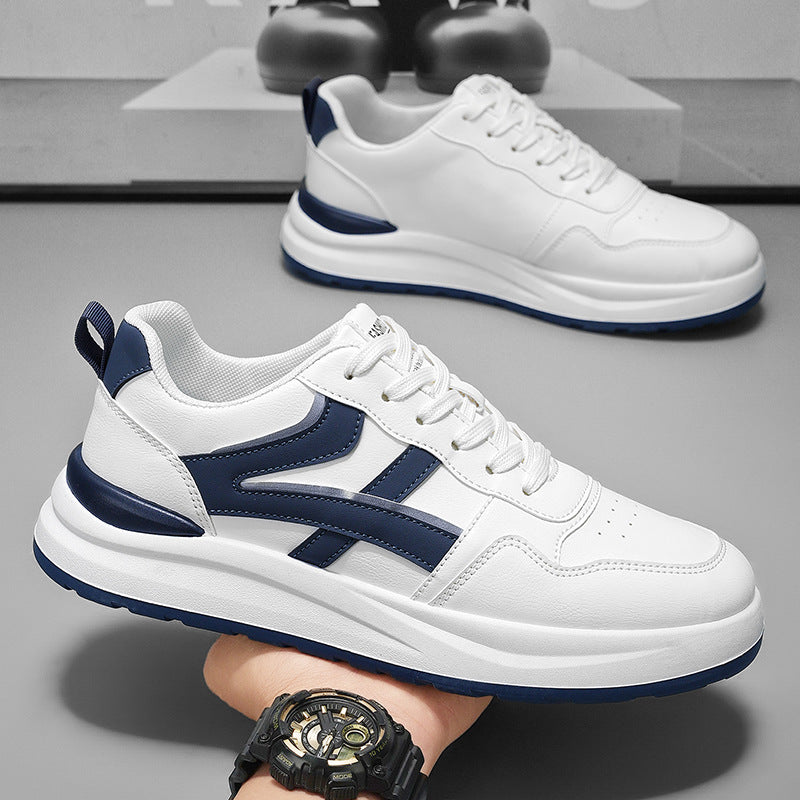 Men's spring 2026 new thick-soled sneakers, men's athletic casual height-increasing white shoes, trendy versatile streetwear shoes