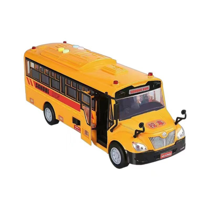 simulation engineering vehicle series multi-functional school bus mixer truck kids early education educational toy car model gift