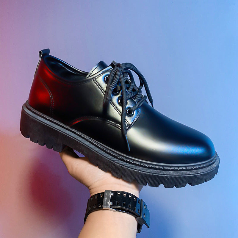 Men's business leather shoes - new 2026 collection - casual, versatile, british & hong kong style - perfect for weddings & grooming - black leather boots