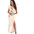 independent station  new arrival: summer solid color minimalist sexy off-the-shoulder slit dress - women's apparel