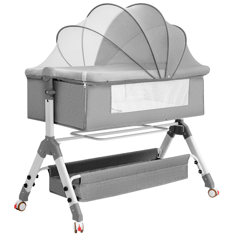 Baby crib newborn bed splicing large bed baby rocking bed bb children's bed cradle bed multifunctional movable foldable