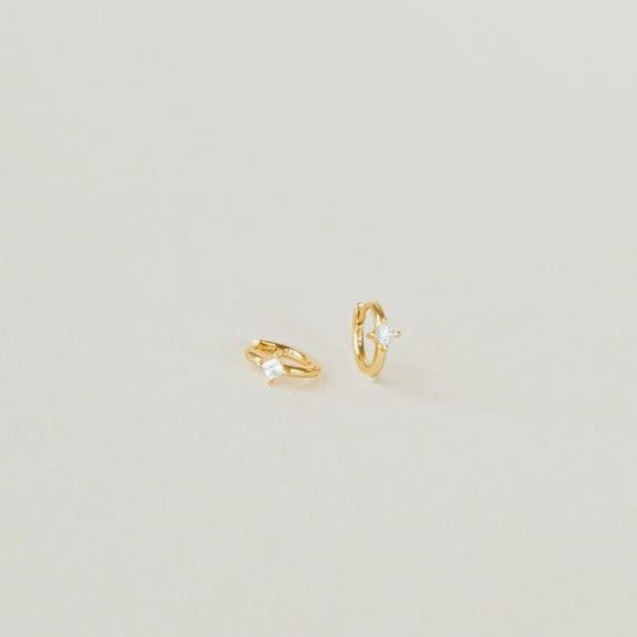 European and american cross-border new diamond-studded square zircon ear cuff, light luxury high-end fashion versatile earrings, women's ear hoop jewelry