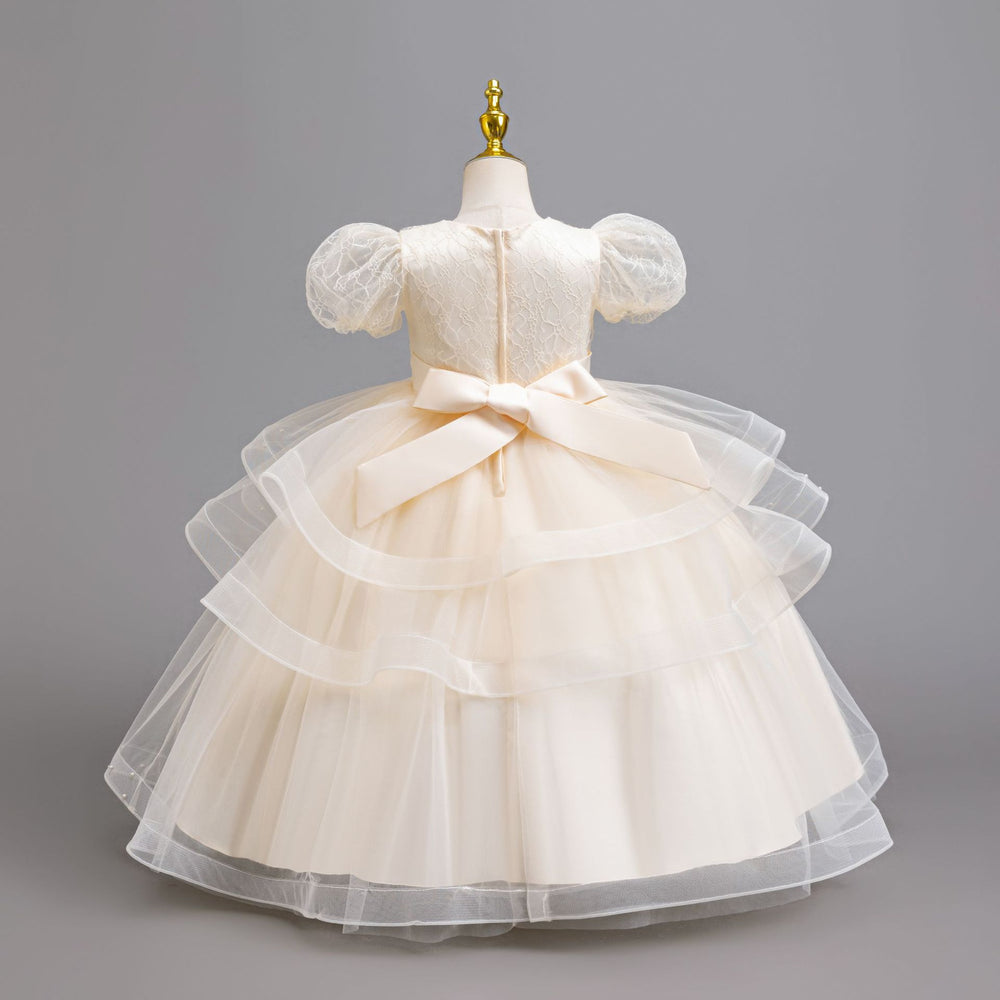 New arrival: export-quality children's formal dress - beaded wedding gown, princess dress for little girls, perfect for piano recitals and performances. kids dress