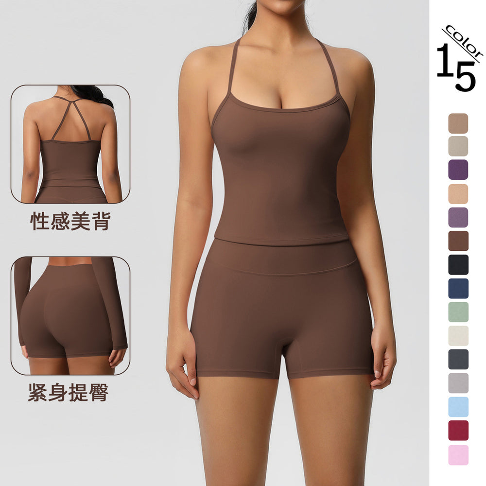 Ready-to-ship, solid color, double-sided brushed, racerback, longline tank top for women. perfect for running, fitness, yoga, and other workouts