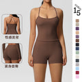 Ready-to-ship, solid color, double-sided brushed, racerback, longline tank top for women. perfect for running, fitness, yoga, and other workouts