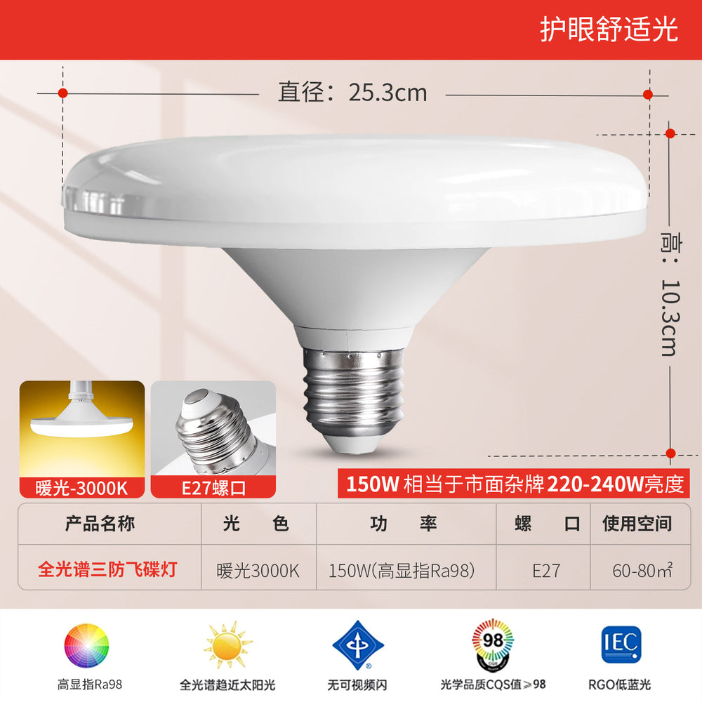 Full spectrum led bulb - super bright, energy-saving, high-power, eye-care e27 screw base, high-intensity lighting, ufo bulb for home use
