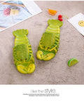 Custom summer men's and women's couple sandals & slippers - family matching cartoon lobster slippers - funny crayfish beach slippers