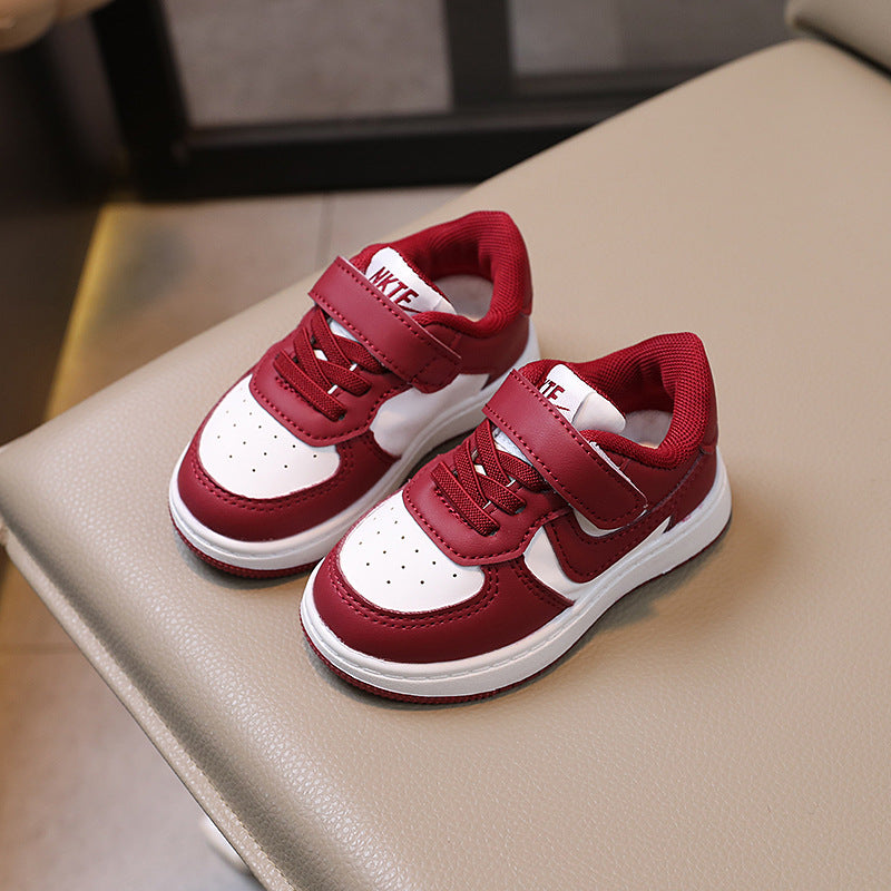 Kids' athletic shoes - boys' and girls' sneakers -  spring/autumn/winter collection - korean style - boys' baby shoes - white sneakers - first walking shoes
