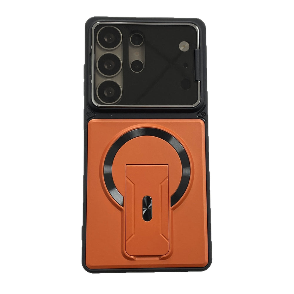 Suitable for samsung s26ultra lens holder mobile phone case multi-functional military anti-fall magnetic holder s24/s25p
