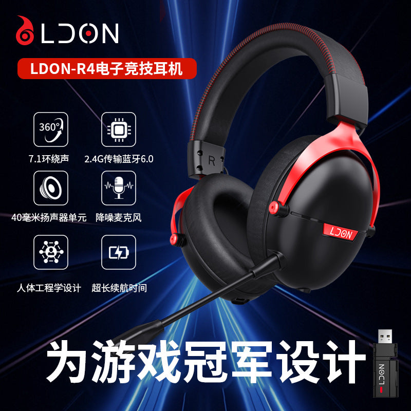 Ldon dragon guardian f04 wireless tri-mode 2.4g gaming headset - new over-ear design, high-fidelity audio, extended battery life