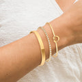 European and american cross-border fashion minimalist stainless steel heart knot bangle geometric claw chain tennis chain women's bracelet