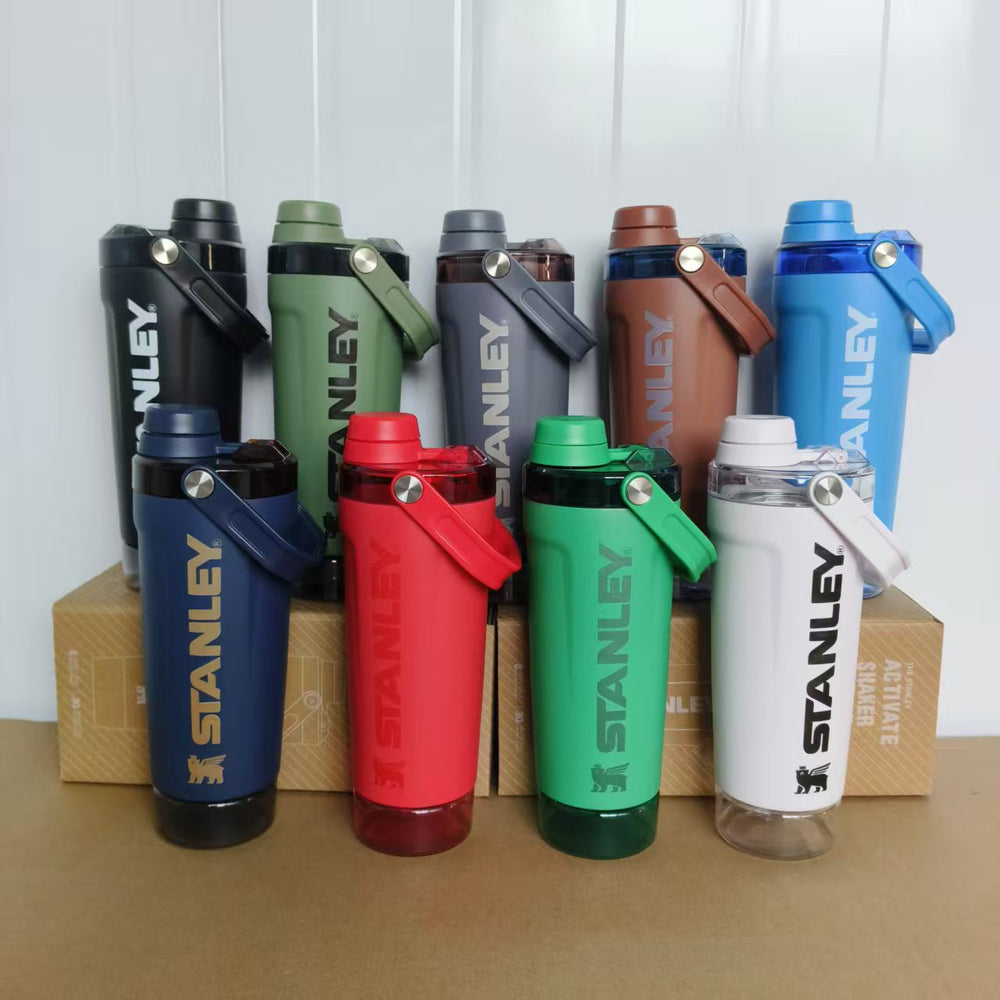 popular handle stainless steel thermos cup stanley sports fashion shaker cup large capacity car water cup