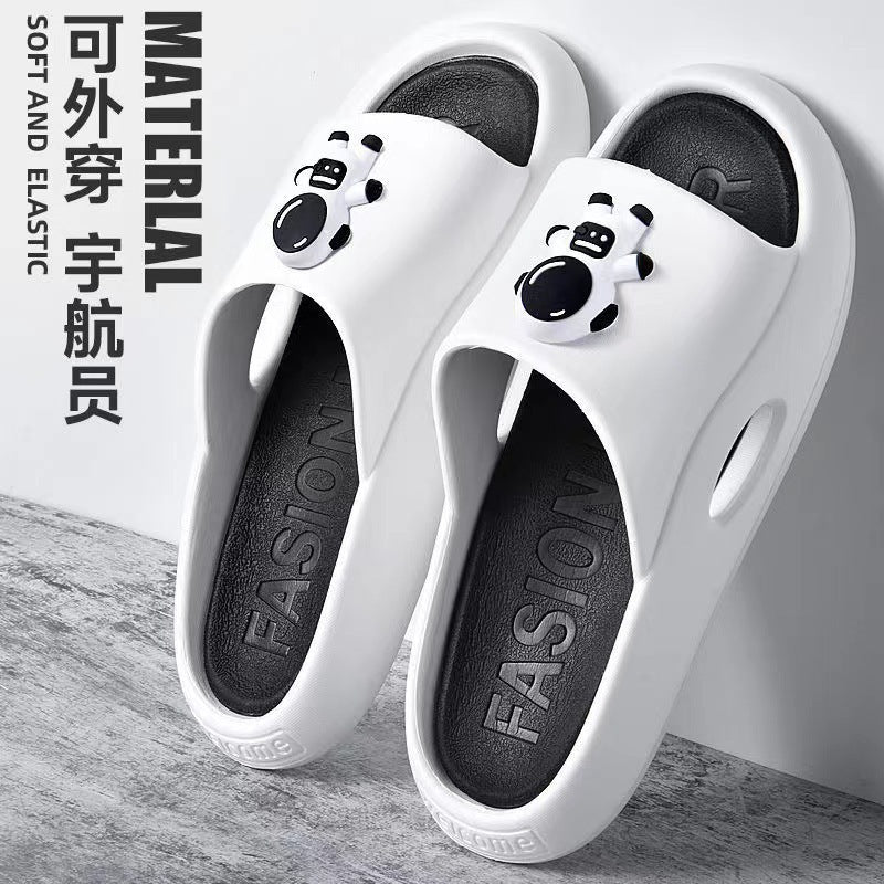 New summer casual men's slippers cartoon astronaut korean trendy indoor home bathroom bath slippers couple