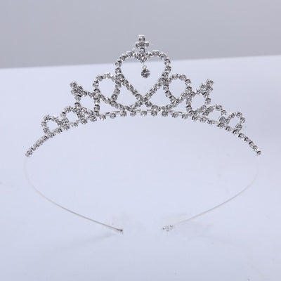 Elegant and versatile wedding dresses & gowns, korean style crown, children's host performance costume, diamond-studded crown accessories, metal & other